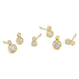 Marina Skia collection of playful single studs with 2 forms in diamond and 18K gold