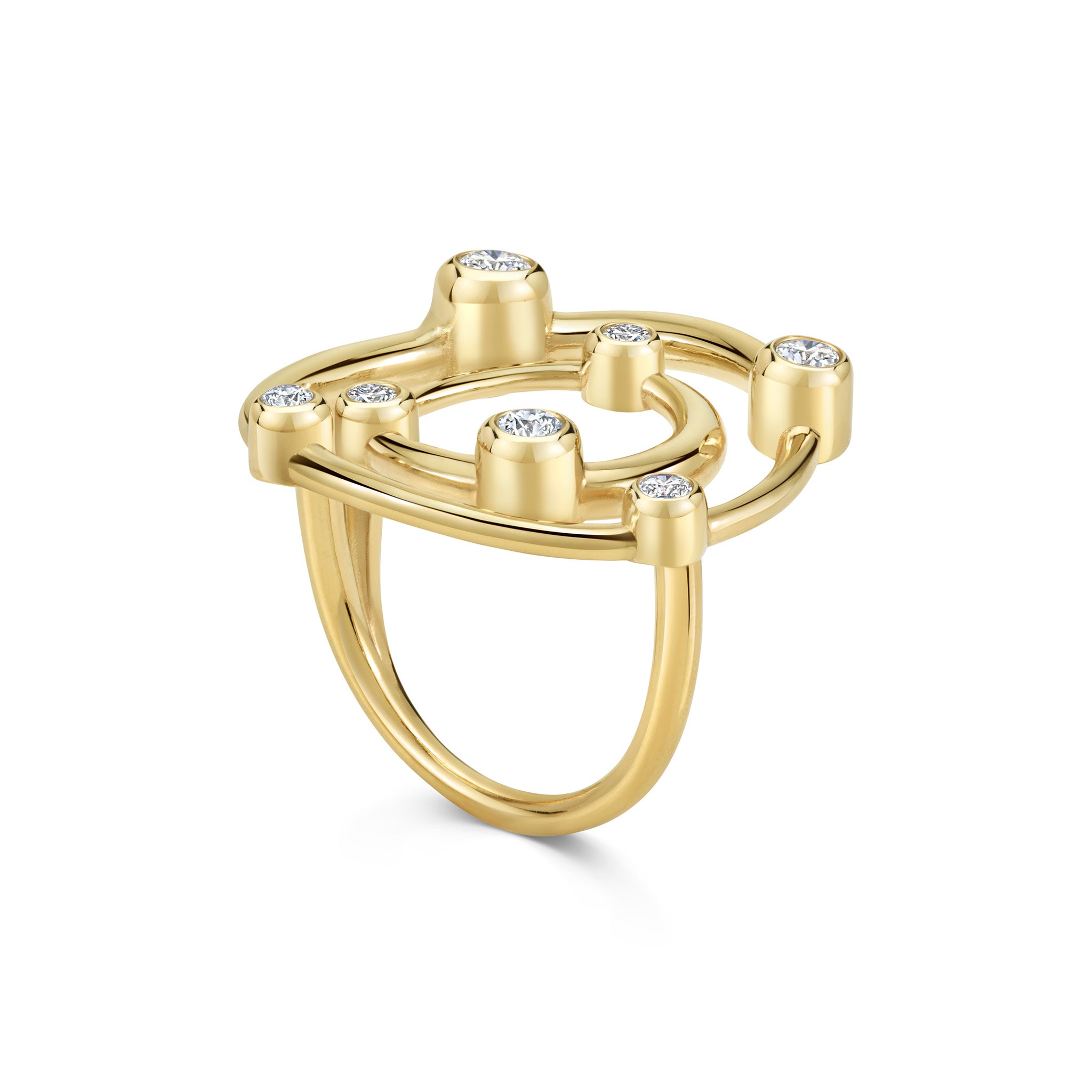 Marina Skia masterfully designed constellation cocktail ring in diamond and 18K gold
