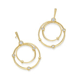 Marina Skia luxurious pair of hoop earrings in diamond and 18K yellow gold front view