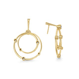 Marina Skia statement pair of hoop earrings in diamond and 18K yellow gold front and side view