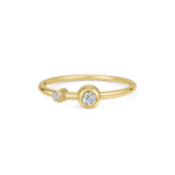Marina Skia bold stacking ring in white diamond and gold