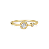 Marina Skia bold stacking ring in white diamond and 18K yellow gold