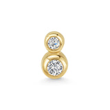 Marina Skia sleek single stud in diamond and yellow gold