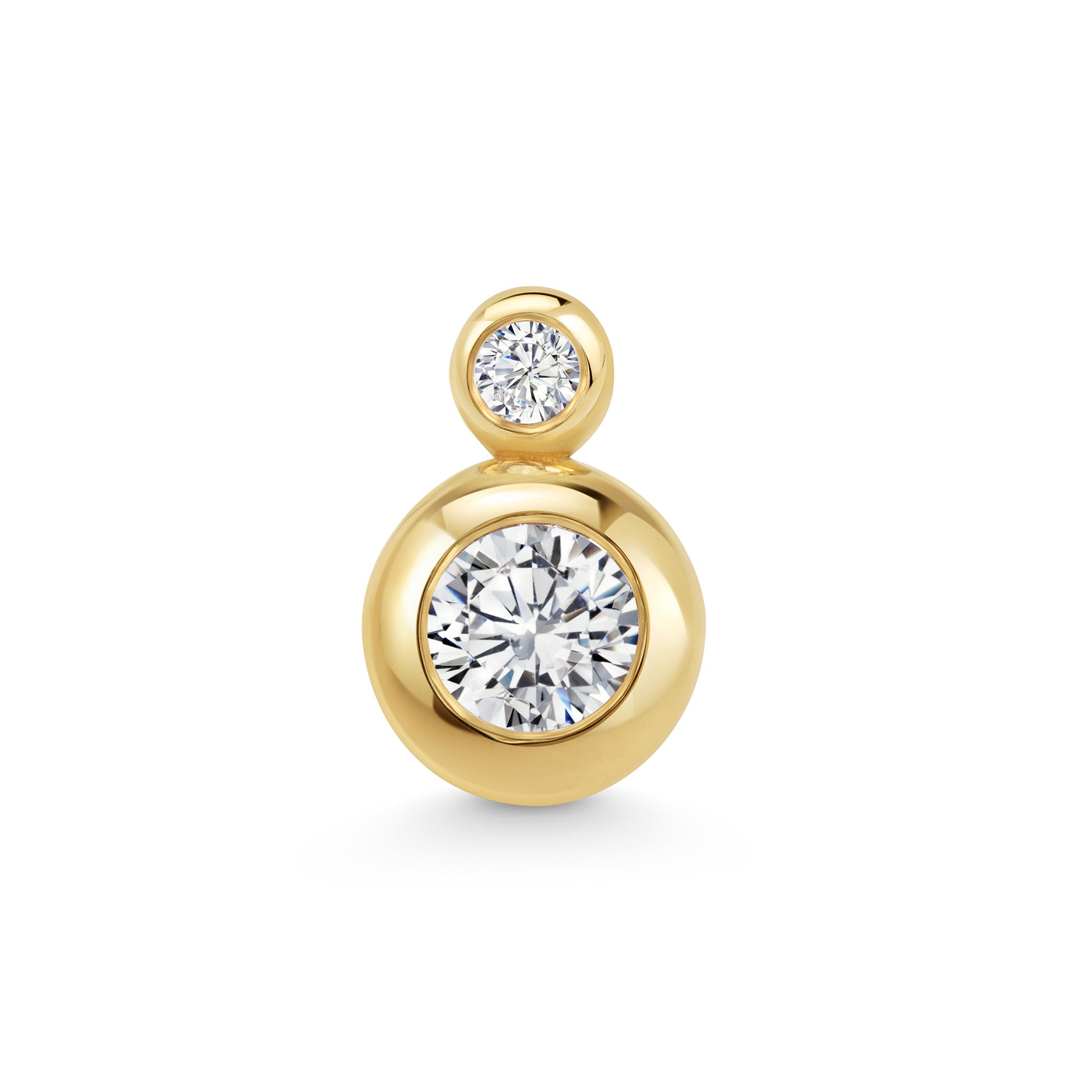 Marina Skia elegant single stud in diamond and 18k yellow gold