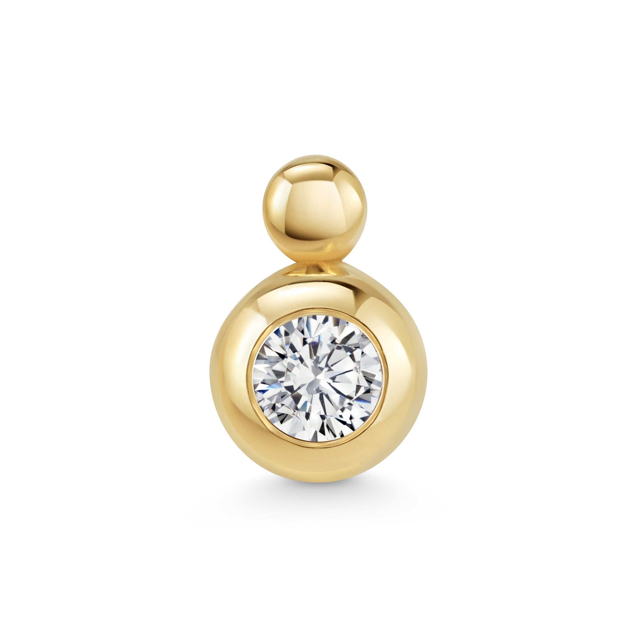 Marina Skia architectural single stud in diamond and 18k gold