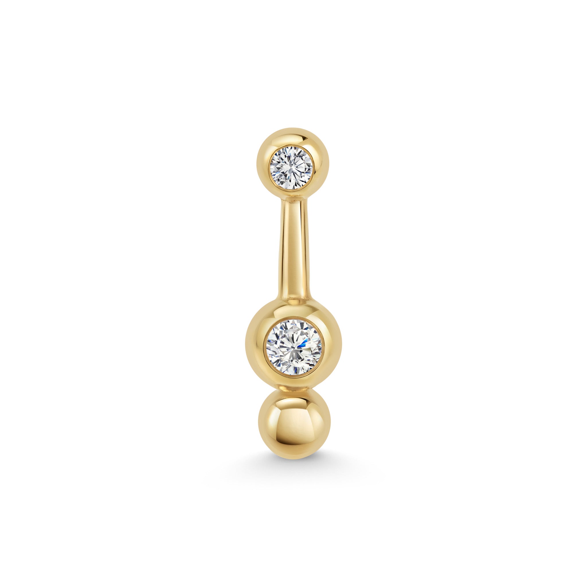 Marina Skia sleek mini ray single stud in white diamond and 18k gold