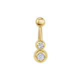 Marina Skia sophisticated mini ray single stud in white diamond and 18k high polished gold