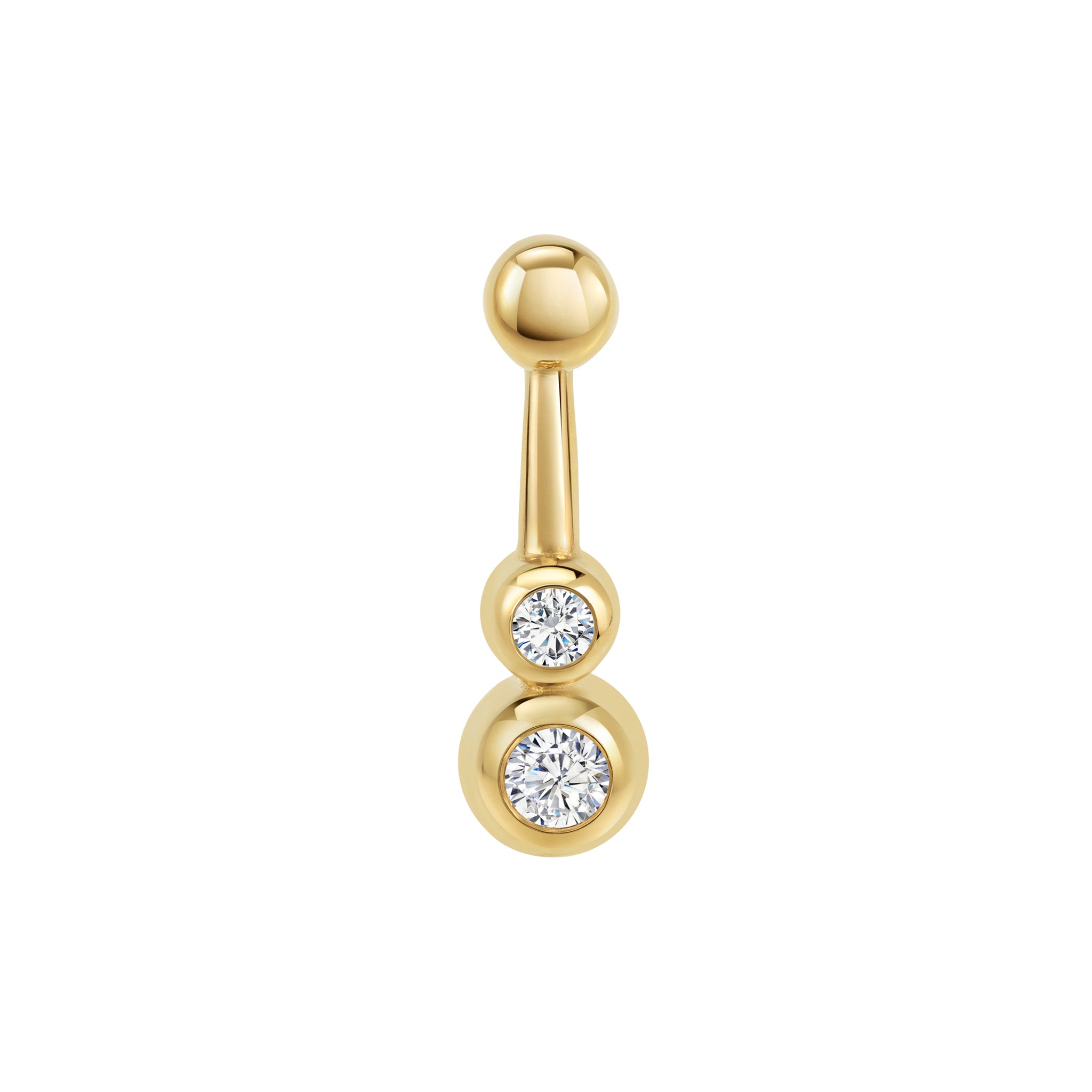 Marina Skia sophisticated mini ray single stud in white diamond and 18k high polished gold