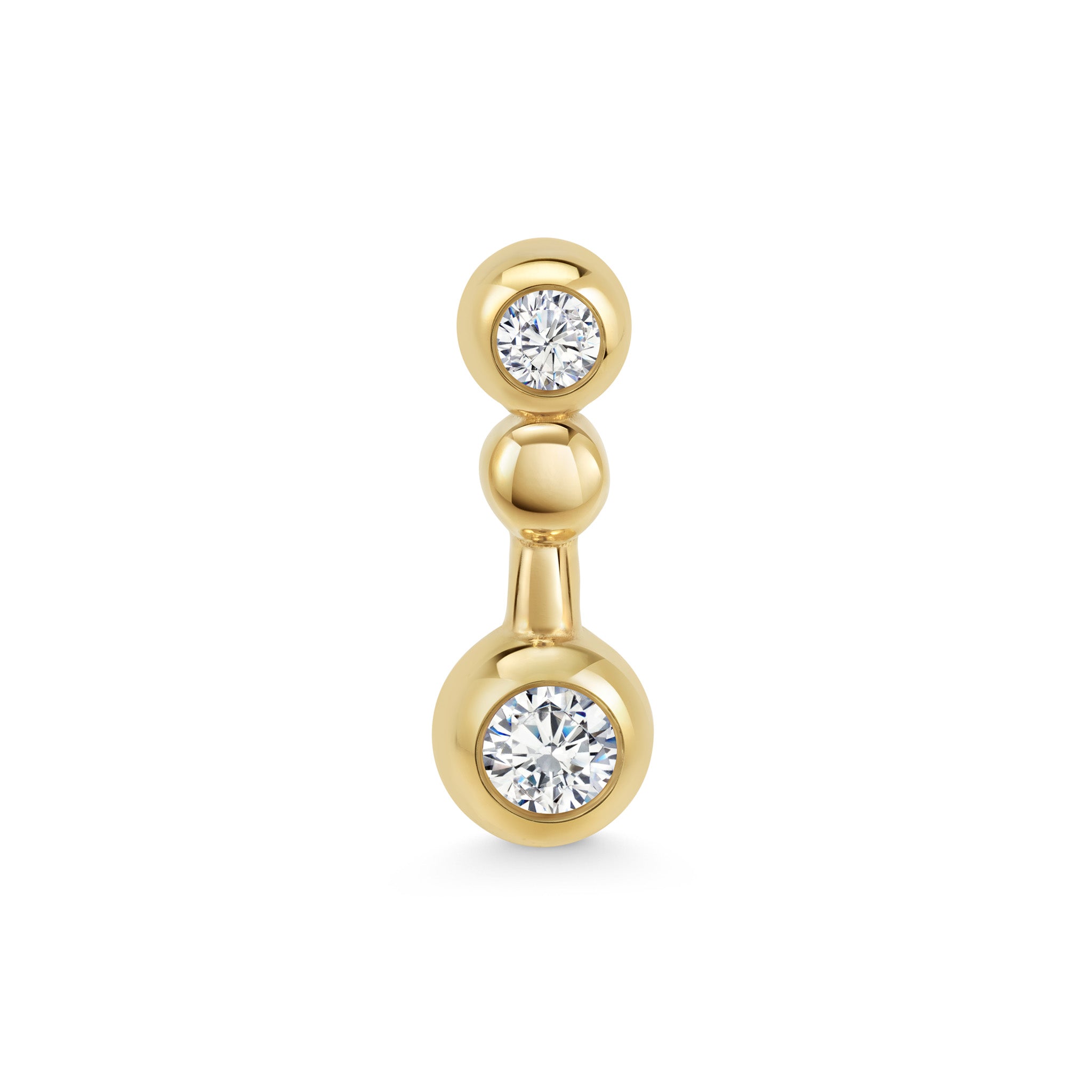 Marina Skia contemporary mini ray single stud in white diamond and 18K gold