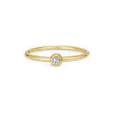 Marina Skia elegant stacking ring in white diamond and yellow gold