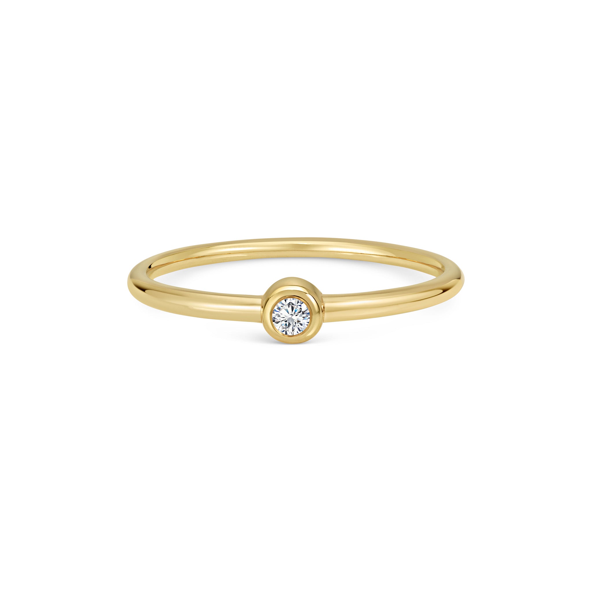 Marina Skia elegant stacking ring in white diamond and yellow gold