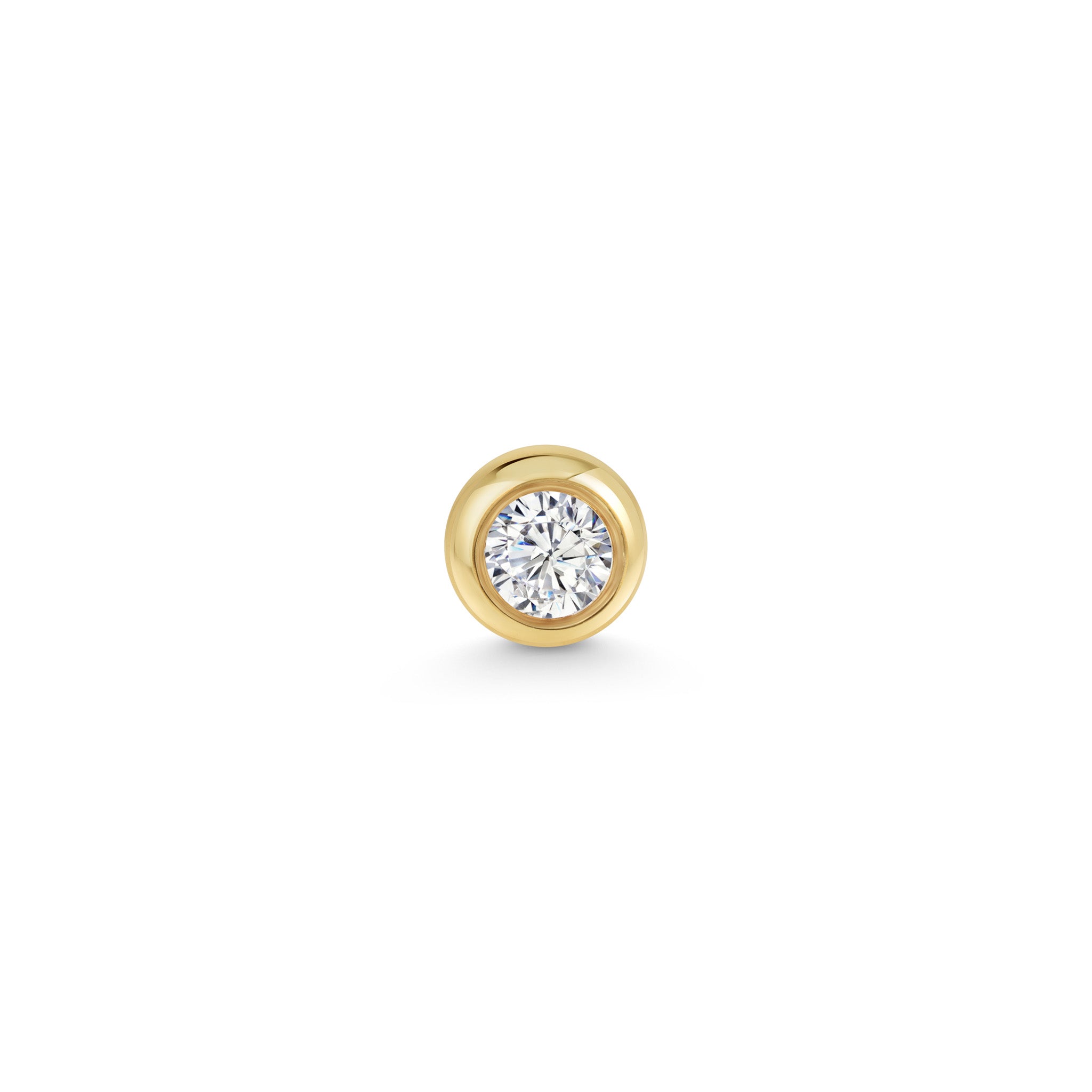 Marina Skia minimal stud earring in white diamond and 18K gold